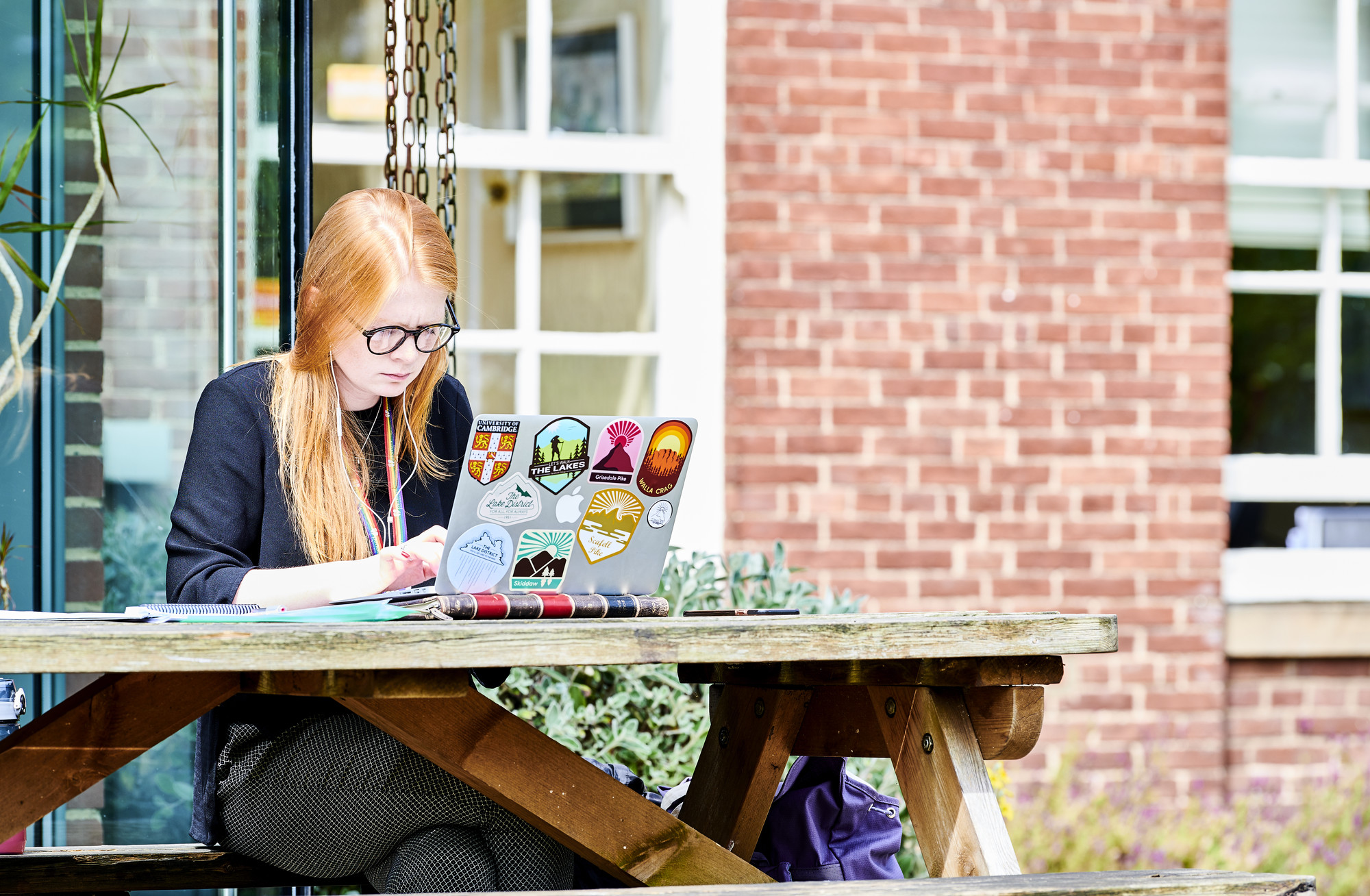 Female student studying